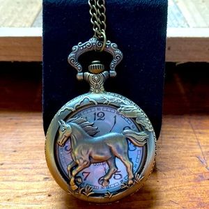 🐎 Thoroughbred Timepiece • Brass Chain • SaratogaStyle